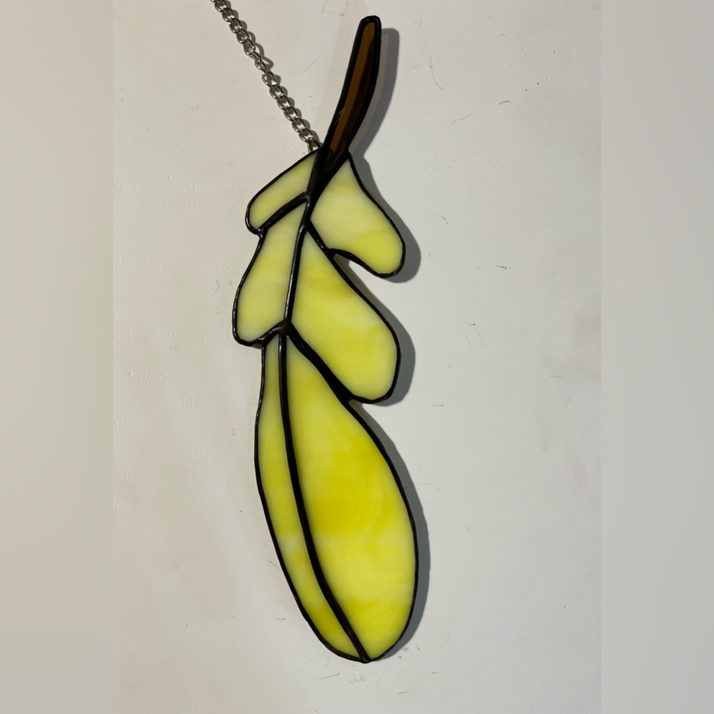 Yellow Stained Glass Feather suncatcher